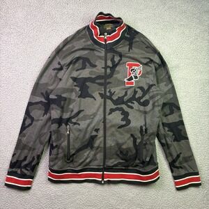 Polo Ralph Lauren Jacket Mens Large Gray Camo P Wing Varsity Track